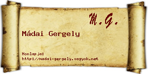 Mádai Gergely névjegykártya