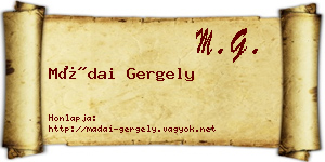 Mádai Gergely névjegykártya